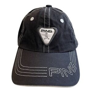 Ping Hat‎ Strap Back Golf Cap Baseball Hat Blue Mr. Ping Man Logo Y2K Style